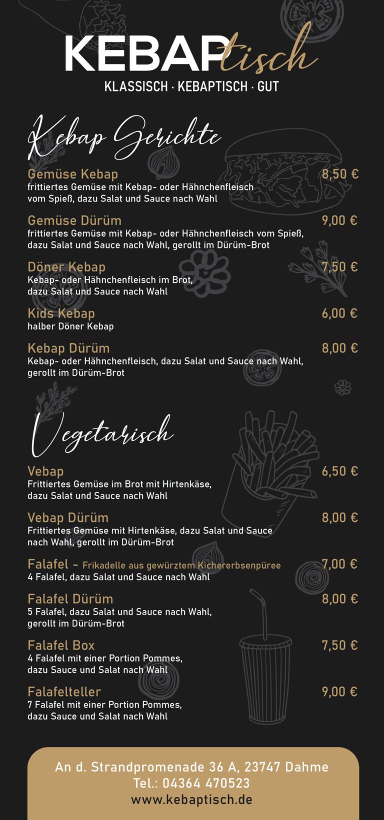 Kebaptisch - Döner Kebap, Lahmacun, Gemüse Kebap, türkische Delikatessen und mehr in Dahme